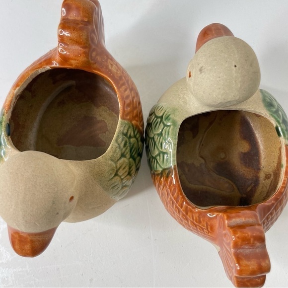 Farmhouse vintage rustic farm primitive cottage clay ceramic ducks birds SET 2 - Picture 14 of 14
